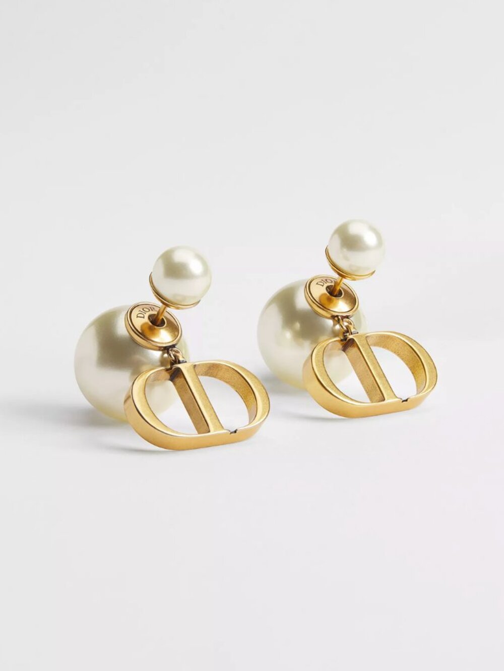 Dior Tribales Earrings Antique Gold-Finish Metal/Resin Pearls